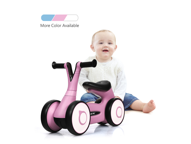 Honey Joy Baby Balance Bike Bicycle Mini Children Walker Toddler Toys Rides No-Pedal BluePink - Pink