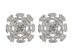 Cubic Zirconia Oval Baguette Stud Earrings (Silver)