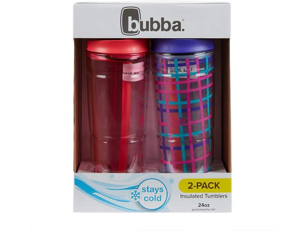 Bubba 2079253 24oz. Envy Tumbler Double Wall Insulated with Straw, 2 Pack - Pink