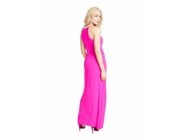 Royalty Women's  Halter Full-Length Body Con Formal Dress Pink Size Small