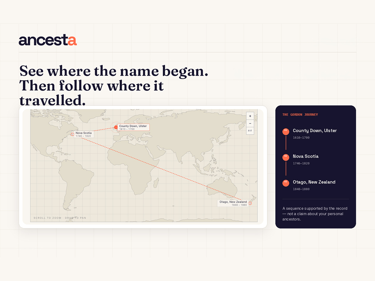 Ancesta Surname History Report: One Surname