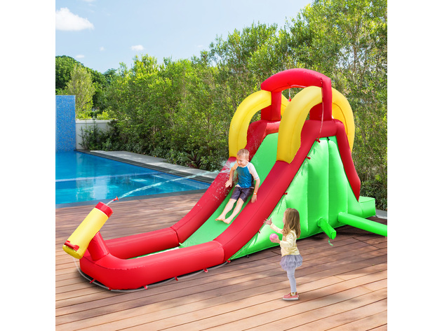 Costway Inflatable Water Slide Bounce House Bouncer Kids Jumper Climbing w/ 480W Blower