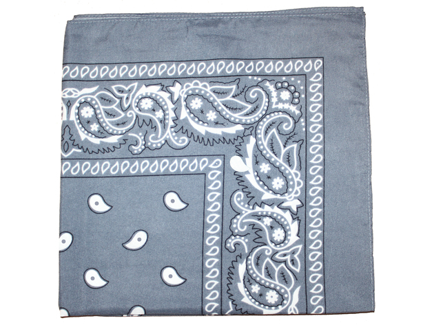 Paisley 100% Polyester Unisex Bandanas - Pack of 20 - Bulk Wholesale - Grey