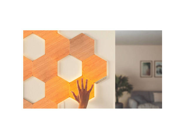 nanoleaf NL527005HB7P Elements Wood Look Smarter Kit (7 panels ...