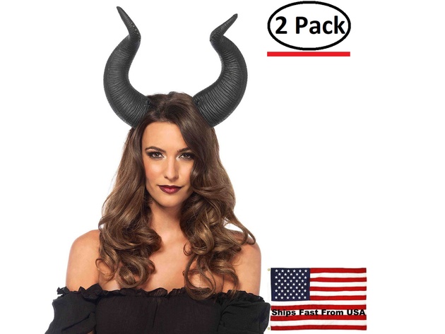 ( 2 Pack ) Latex Animal Horn Head Piece Black