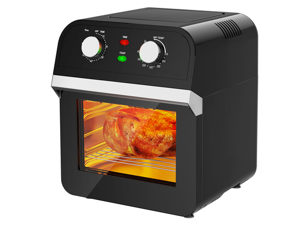 Costway 12.7QT Air Fryer Oven 1600W Rotisserie Dehydrator Convection Oven w/ Accessories Black