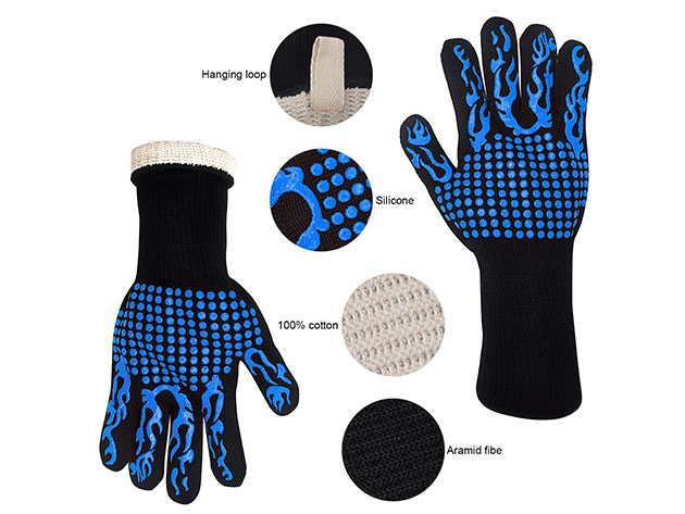 Heat Resistant BBQ Gloves (Blue) | StackSocial