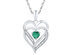 5/8 Carat (ctw) Lab-Created Emerald Heart Pendant Necklace in Sterling Silver
