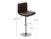 Costway Set of 2 Bar Stools Adjustable Swivel Kitchen Counter Bar Chair PU Leather - Brown
