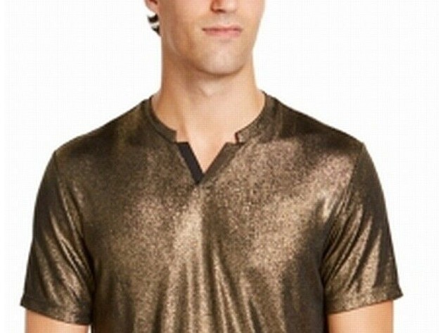 INC International Concepts Men's Galaxy T-Shirt Yellow Size Large