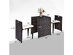 Costway 3 Piece Outdoor Patio Rattan Furniture Set Space Saving Garden Deck W/Cushion Brown