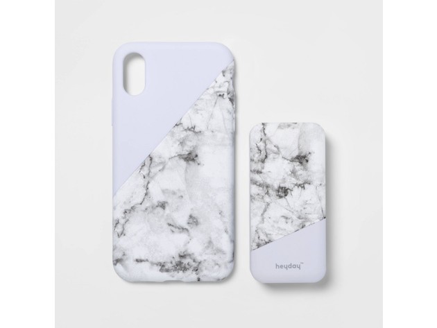 Heyday Apple iPhone X/XS Lightweight Case with 4000 mAh Capacity Power Bank, Marble (New Open Box)