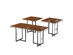 Costway 60'' Console Dining Table Rectangular Kitchen Table w/ Metal Frame and Wood Top - Brown