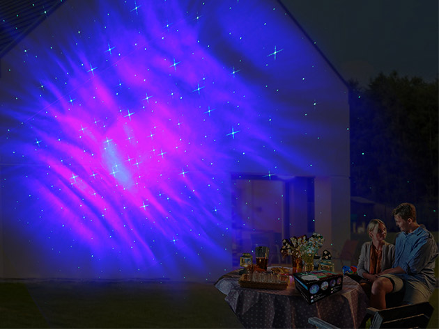 Star Aurora RGB LED Night Lights Decorative Projector & Bluetooth Speaker (Silver)