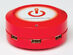 ChargeHub X3: 3-Port USB SuperCharger (Red)