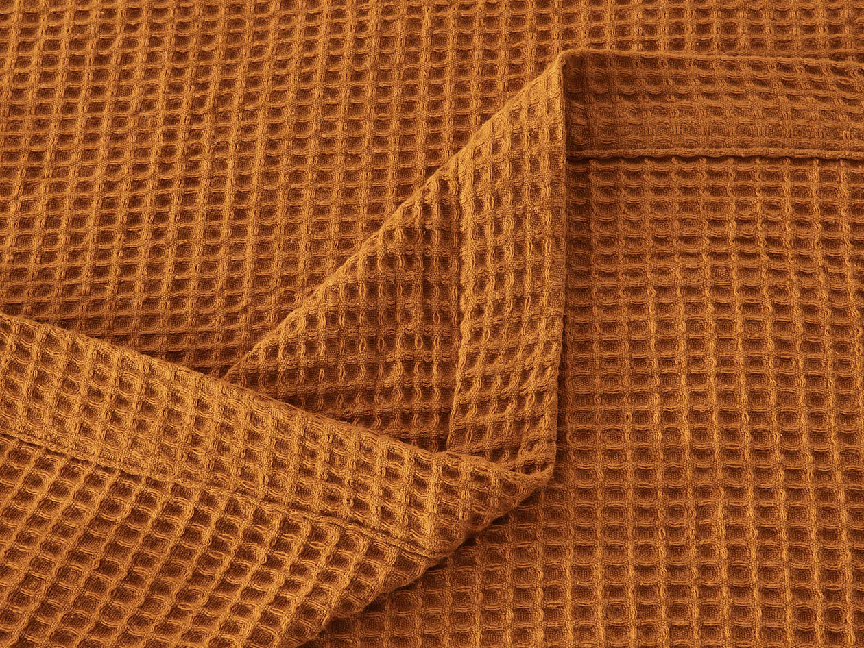 Vintage Cotton Waffle Blanket (Queen/Bronze)