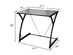 Costway Glass Top Computer Desk Laptop Writing Study Workstation Z-Shaped Metal Frame - Black