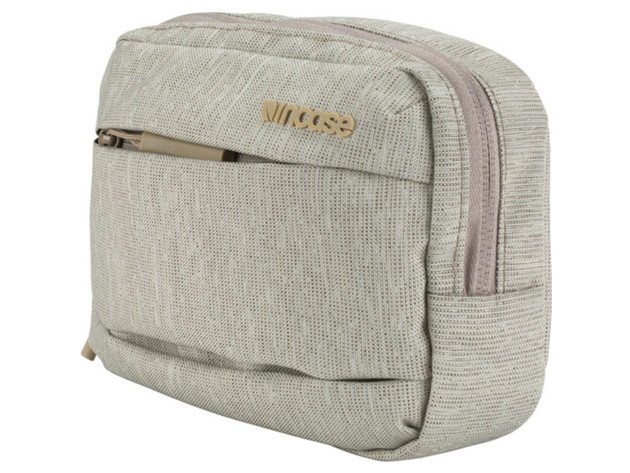Incase Designs Corp Mesh Compartment Blended Weave City Accessory Pouch, Heather Khaki