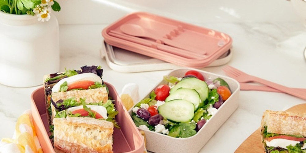 Our Place Layered Lunch Box with Clips + Utensils (2-Pack)