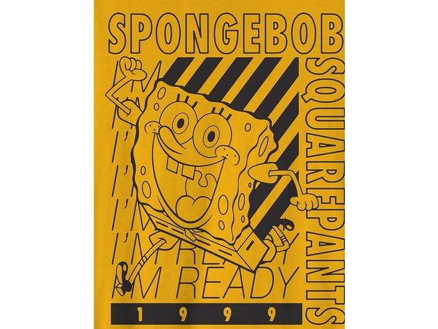 Spongebob I'm Ready Men's Graphic T-Shirt Gold Size Medium