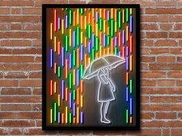 Neon Print Illusion Wall Art by Octavian Mielu