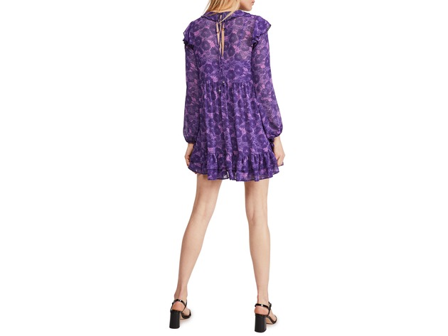 Free People Women's These Dreams Long Sleeve Minidress  Purple Size Small
