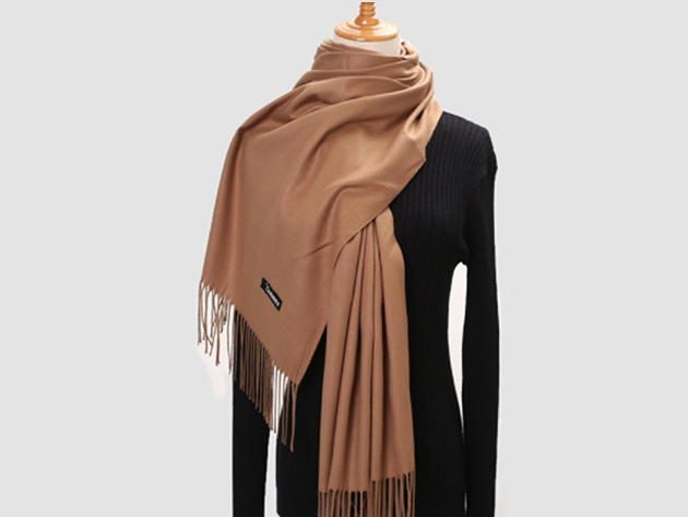 Lavisha Cashmere-Blend Shawl (Coffee)