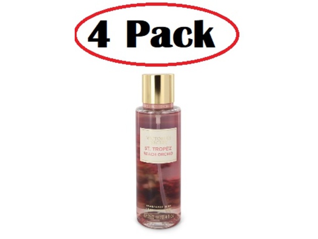 4 Pack of Victoria's Secret St. Tropez Beach Orchid by Victoria's Secret Fragrance Mist 8.4 oz