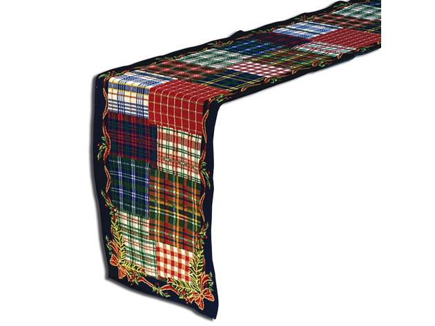 Homvare Christmas Table Full Length Runner for Holiday Dinner, Parties, Home Décor Woven Tapestry 13”x72” - Blue
