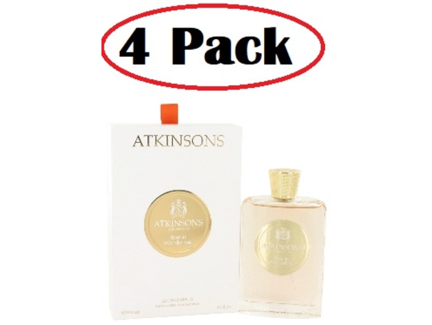 4 Pack of Rose in Wonderland by Atkinsons Eau De Parfum Spray 3.3 oz