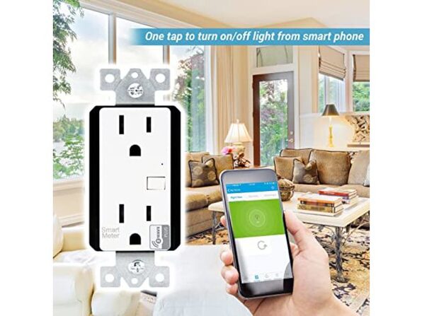 Topgreener ZW15RM-PLUS, In-Wall Smart Z-Wave Outlet with Energy Monitoring  - White