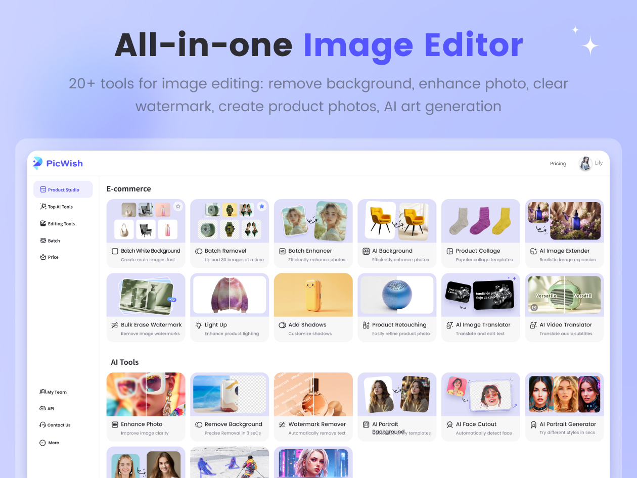 PicWish AI Photo Editor: 5,000 One-Time Credits