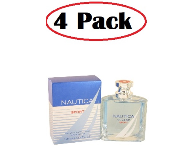 4 Pack of Nautica Voyage Sport by Nautica Eau De Toilette Spray 3.4 oz