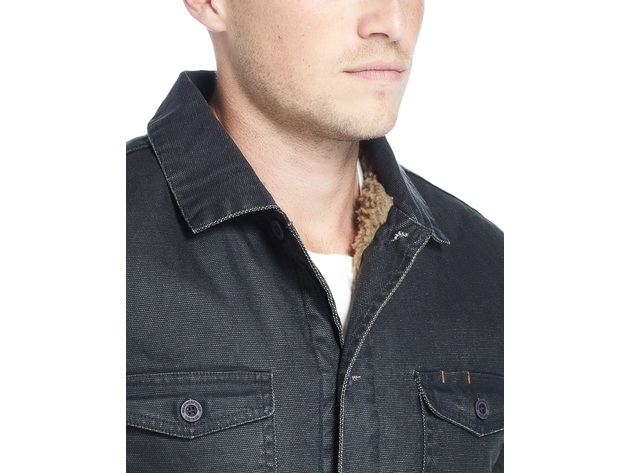 Weatherproof Men's Waxed Sherpa Lined Trucker Jacket Brown Size Small