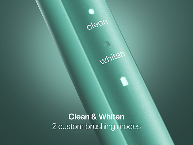 AquaSonic Icon Toothbrush with Magnetic Holder & Slim Travel Case (Green)