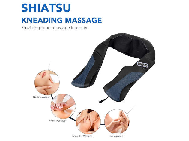Cordless Rechargeable Back & Neck Massager with Optional Heat