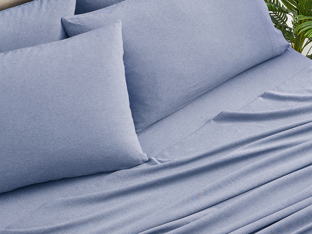 Bamboo Blend Chambray Sheet Set (Light Blue/King)