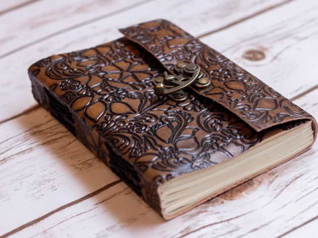 Floral Embossed Latch Leather Journal | Cult of Mac