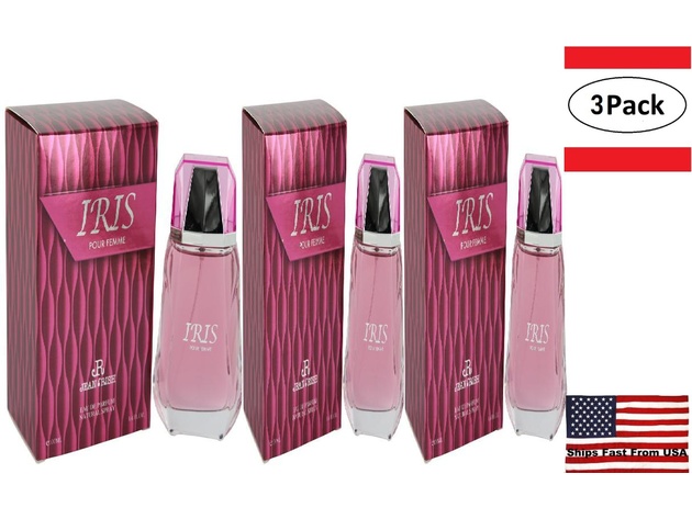 3 Pack Iris Pour Femme by Jean Rish Eau De Parfum Spray 3.4 oz for Women