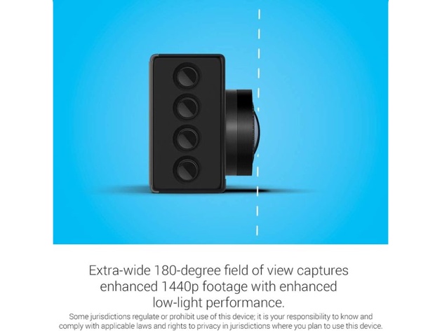 Garmin Dash Cam 66W Extra-Wide 180 Field View In 1440P HD 2" LCD Screen
