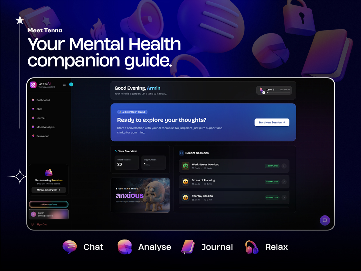 Tenna AI - Mental Health Companion: Lifetime Subscription (Plus Plan)