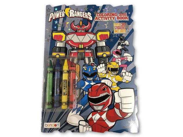 Coloring Book - Power Rangers - Includes Crayons - Shaped C&A Book