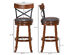 Costway Set of 2 Bar Stools Swivel 29.5'' Dining Bar Chairs with Rubber Wood Legs - Walnut, Black, Brown