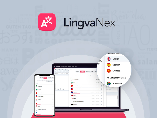LingvaNex Translator: Lifetime Subscription (Desktop and Mobile Bundle)