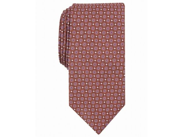 Perry Ellis Men's Bratton Classic Neat Tie Orange Size Regular