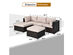 Costway 5 Piece Patio Rattan Furniture Set Ottoman Table Beige