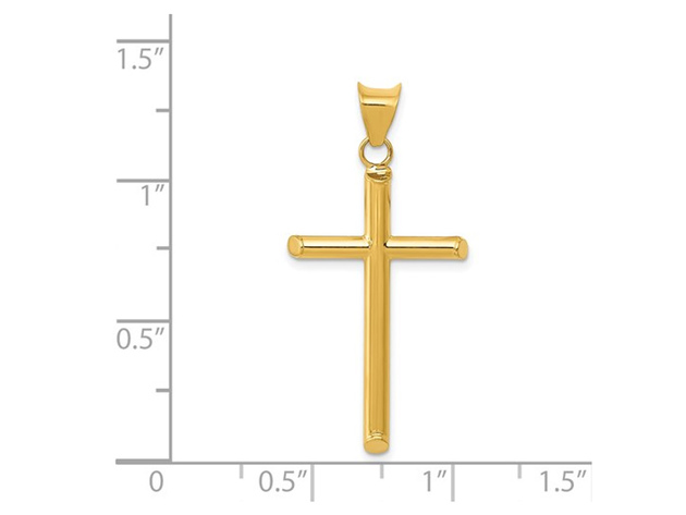 14K Yellow Gold Cross Pendant Necklace with Chain (1 /14 inch)