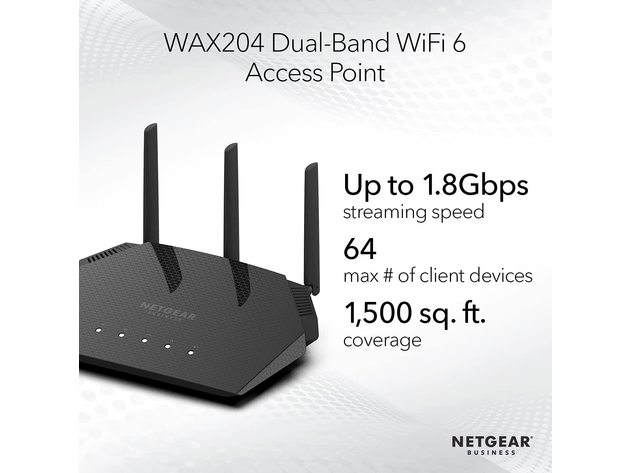 Netgear WAX204 Wireless Desktop Access Point - WiFi 6 Dual-Band AX1800 Speed (Used, Open Retail Box)