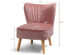 Costway Armless Accent Chair Modern Velvet Leisure Chair Single Upholstered - Pink