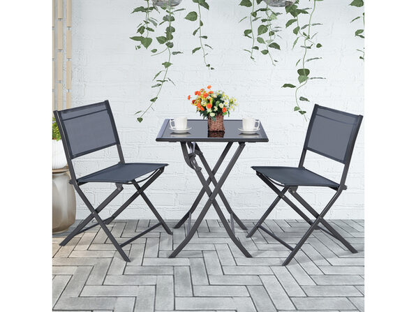 Costway 3 Piece Bistro Set Garden, Folding Patio Tables And Chairs